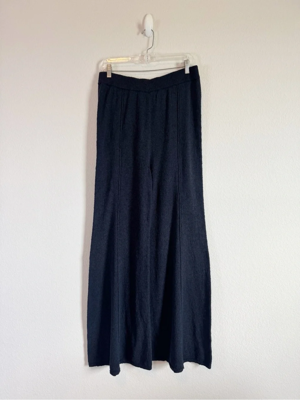 Free People Free-est May Black High Rise Wide Leg Knit Sweater Pants Size Large